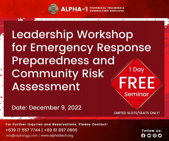 Free seminar on Emergency Response Preparedness and Community Risk&nbsp;Assessment