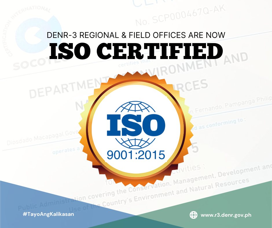 ISO certification granted to DENR Central&nbsp;Luzon
