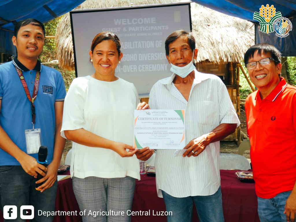 Bogtong-Agoho Diversion Dam, iginawad sa upland farmers ng Amungan,&nbsp;Iba
