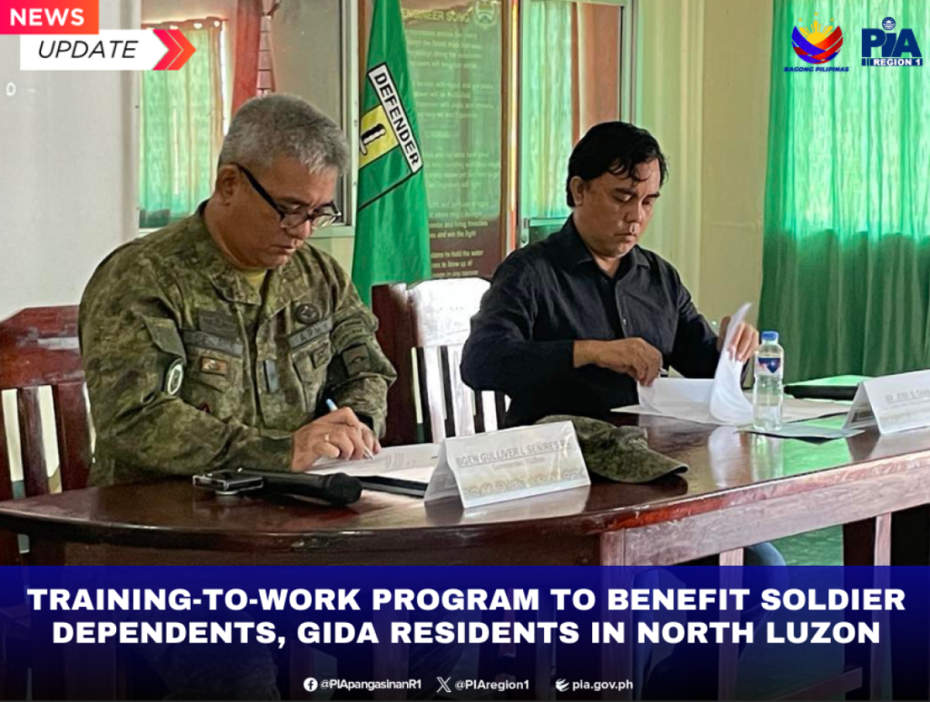 Training-to-work program to benefit soldier dependents, GIDA residents in North&nbsp;Luzon
