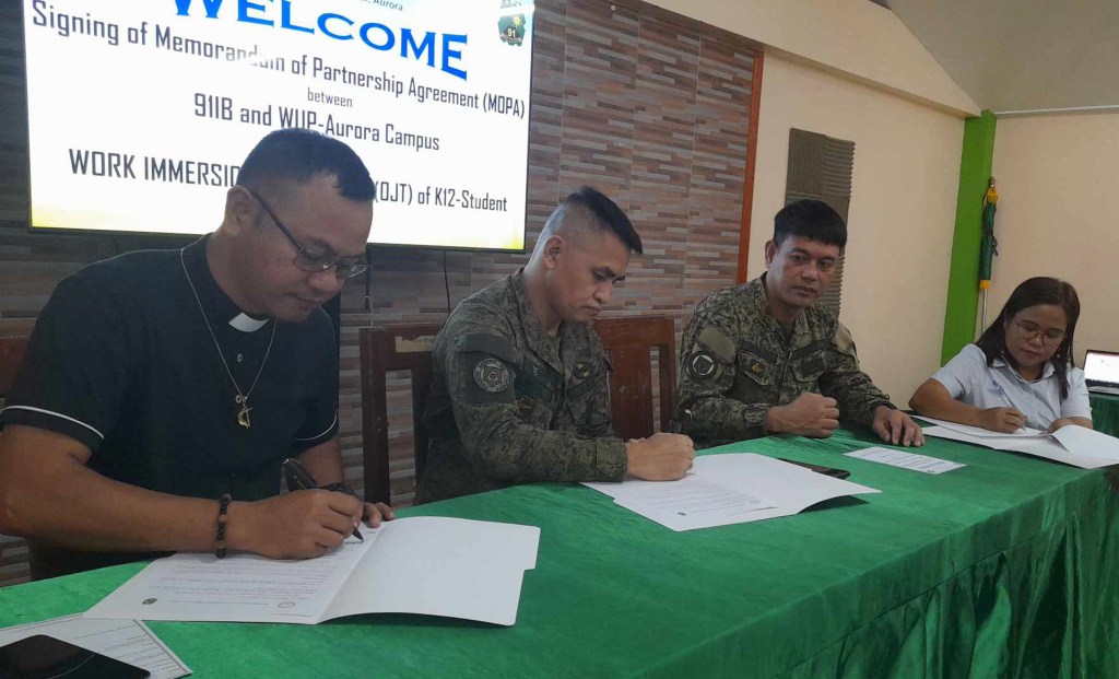 Army’s 91st IB, welcomes Wesleyan University Philippines – Aurora sign’s Memorandum of Partnership Agreements for senior high work immersion&nbsp;program