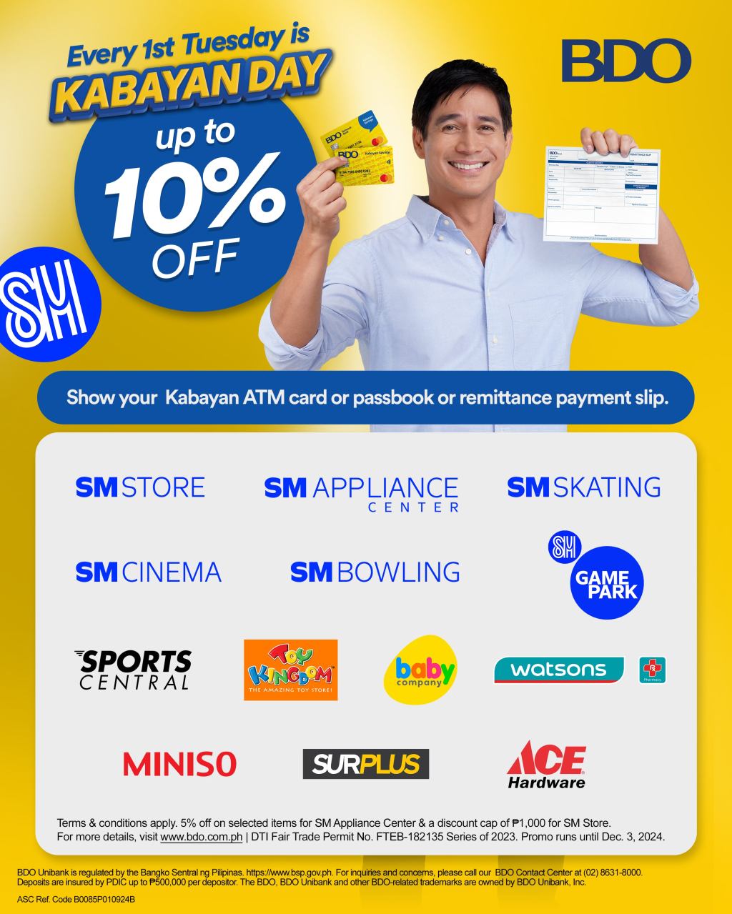 10% off every first Tuesday! Celebrate Kabayan Day at SM Malls with BDO&nbsp;Remit