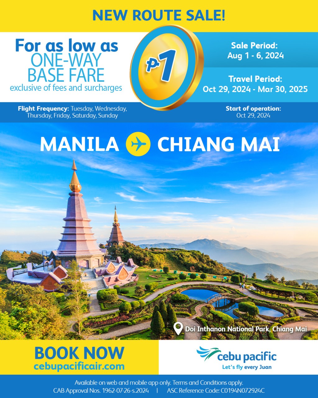 Cebu Pacific to Launch Direct Flights Between Manila and Chiang Mai