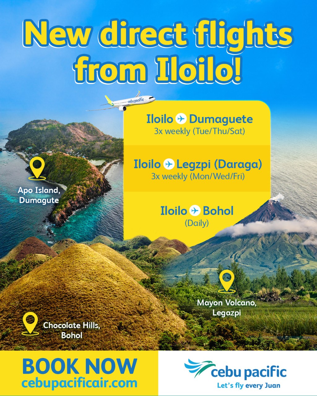 Cebu Pacific Strengthens Iloilo Hub with 3 New Domestic&nbsp;Routes