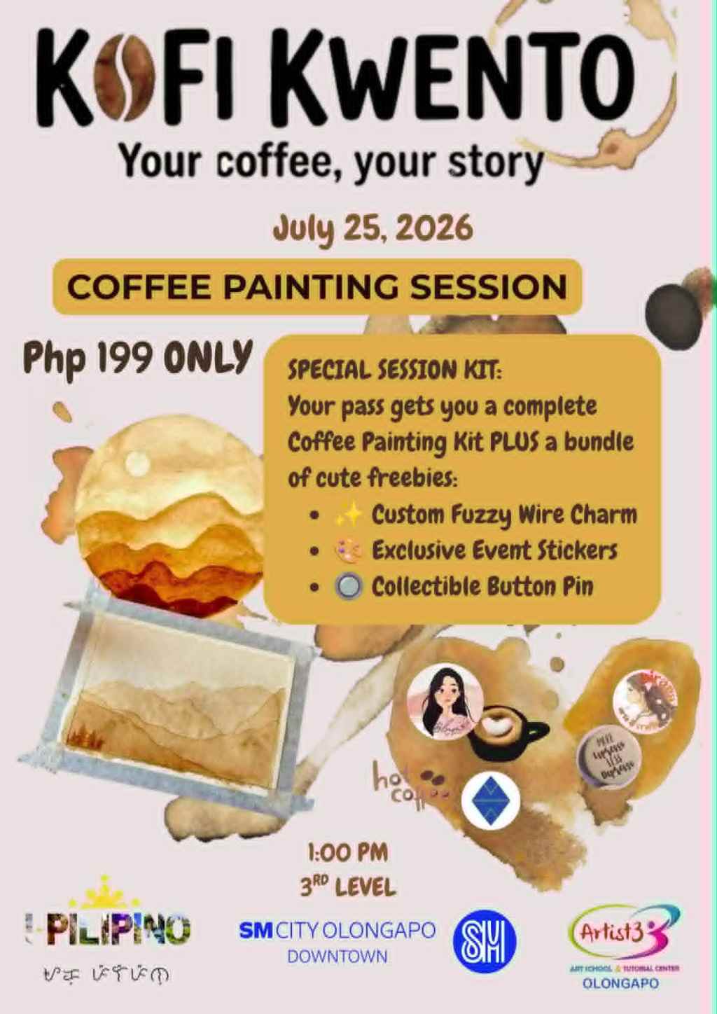 I-PILIPINO AT SM CITY OLONGAPO DOWNTOWN, MAGHAHANDOG NG KOFI KWENTO NA MAY COFFEE PAINTING&nbsp;EXPERIENCE